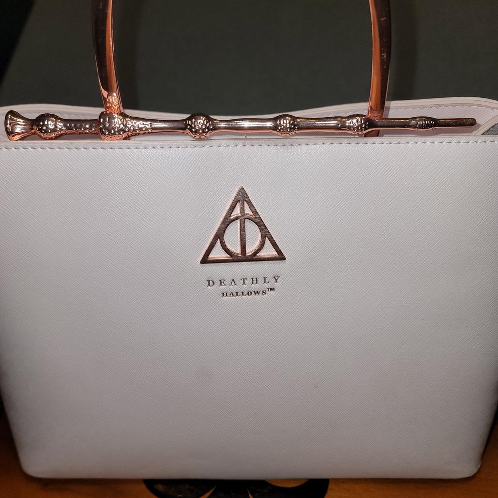 Loungefly Harry Potter Deathly Hallows Elder Wand Pink Satchel Handbag Rose Gold - Picture 3 of 16